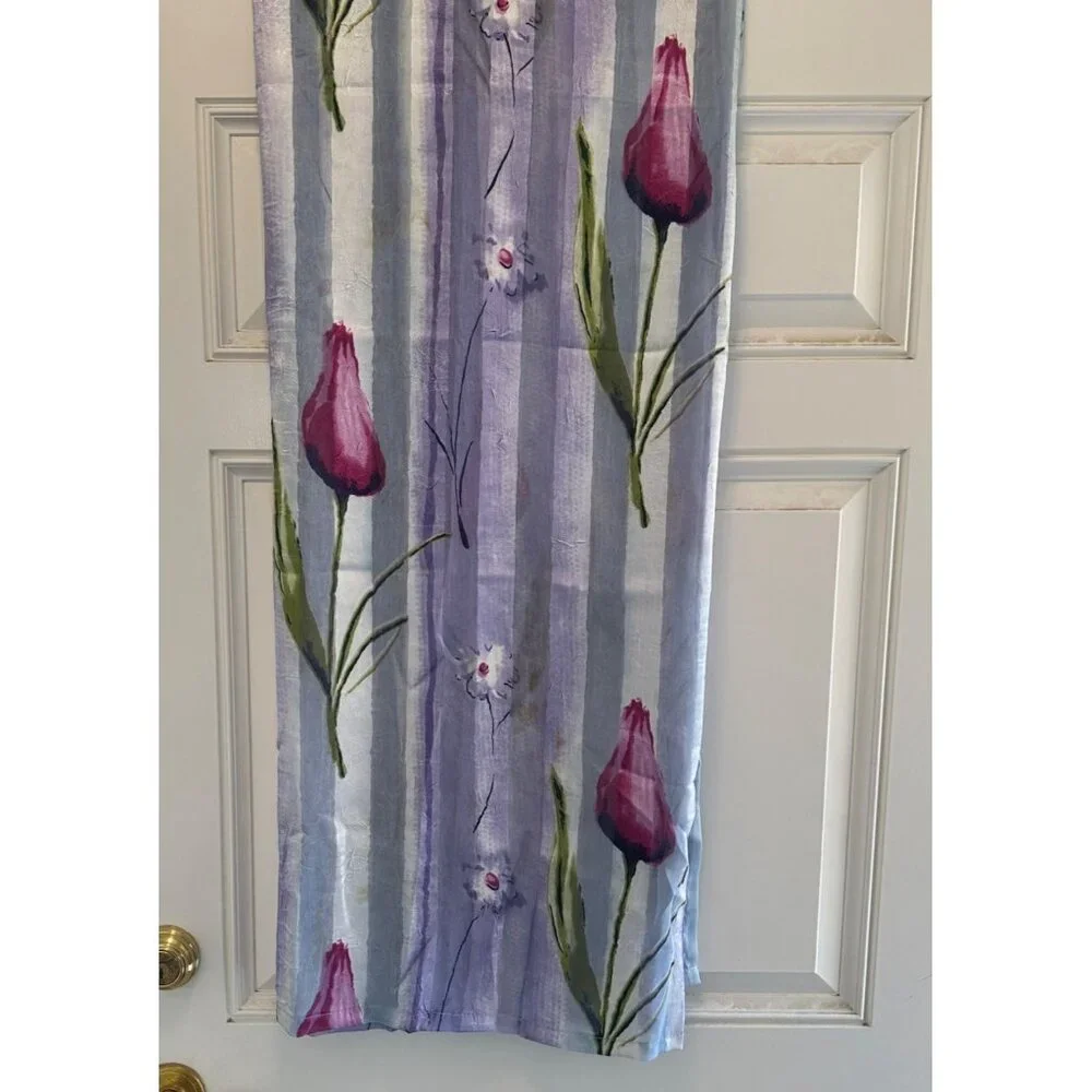 Colorful Shower Polyester Print Curtains Purple Green Pink